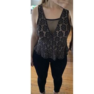 ASTR Peplum lace tank
